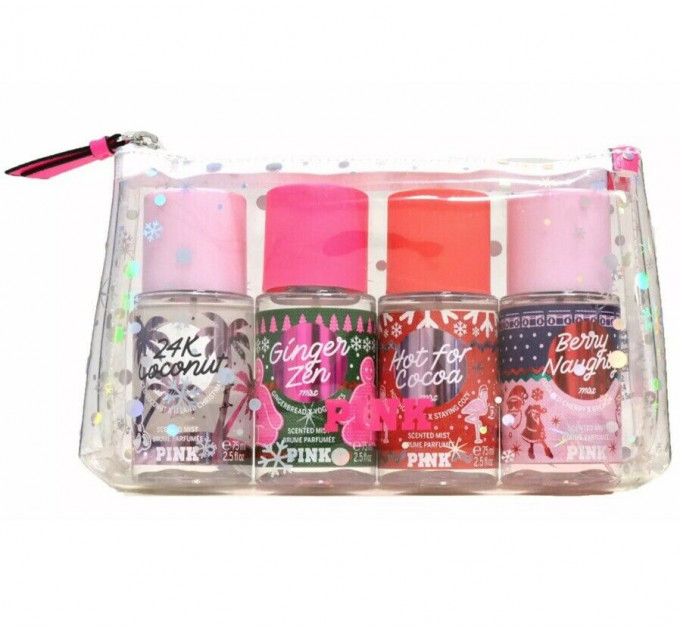 Victoria’s Secret PINK Collection Holiday Mini Mist Gift Set,  Набор парфюмированных спреев 4 шт. в наборе